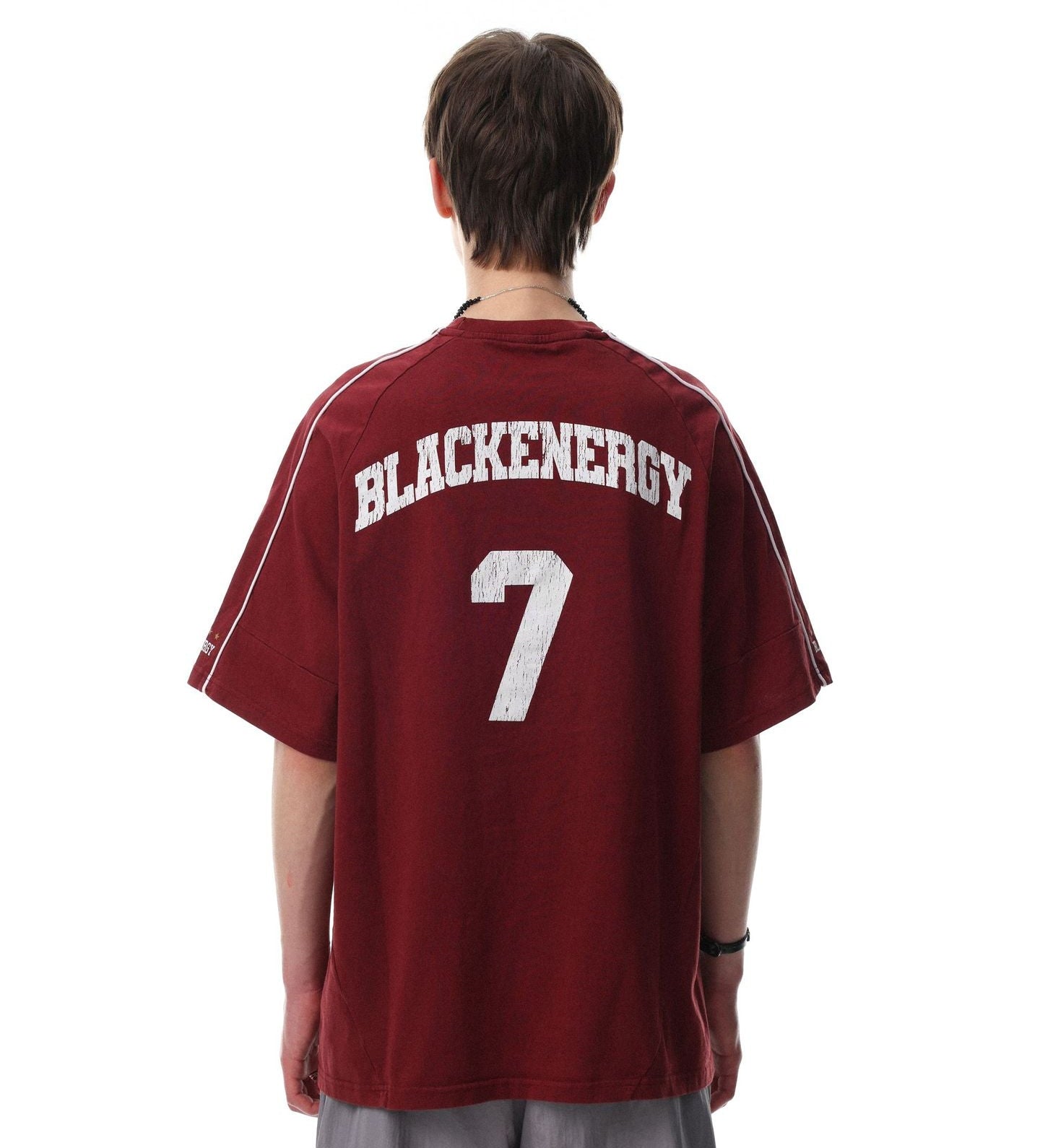 Letter Embroidery Piping Short Sleeve T-Shirt WN25420