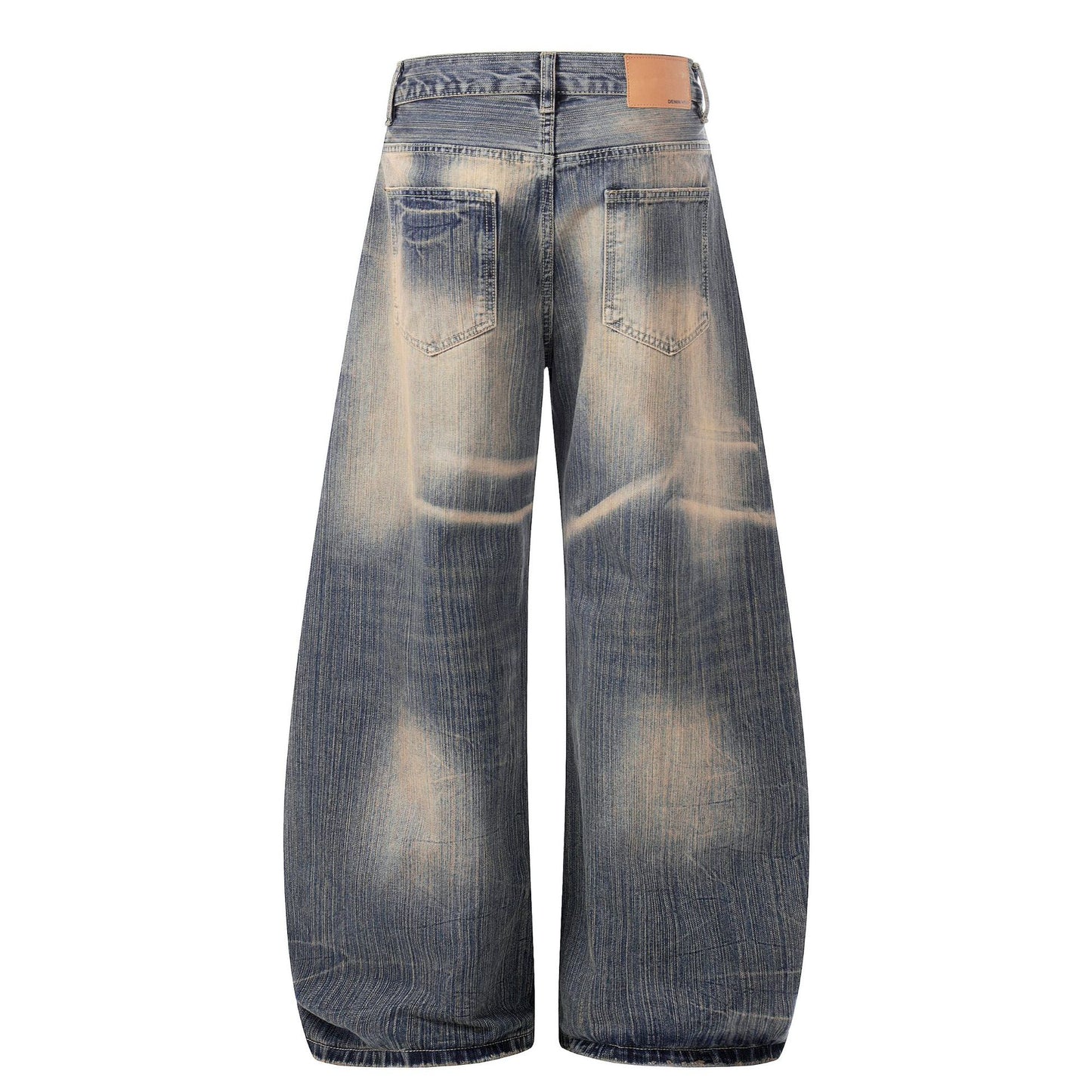 Washed Whisker Wide Leg Denim Jeans WN26132
