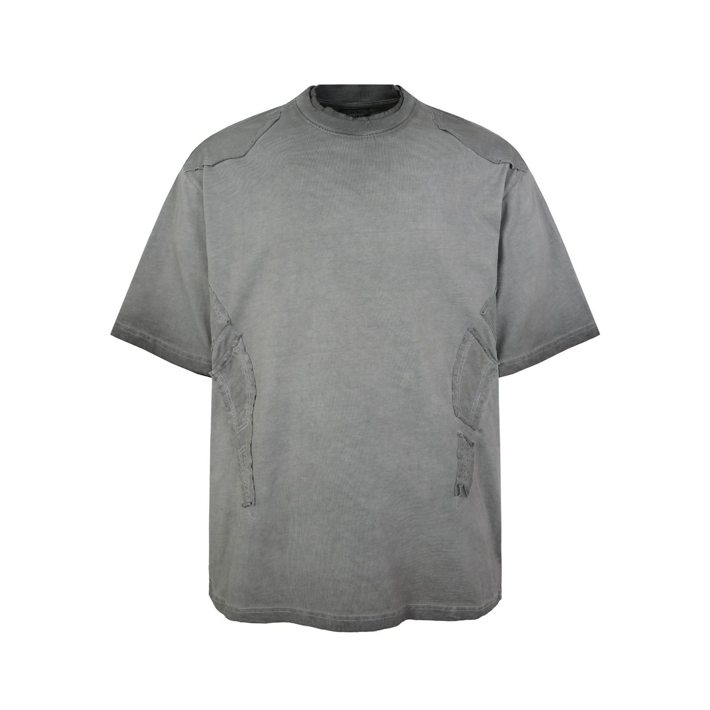 Utility Patchwork Washed Damage Short Sleeve T-Shirt WN25676