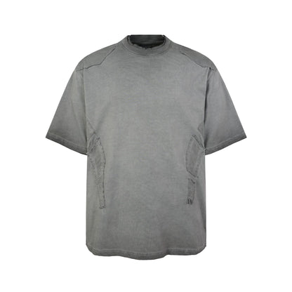 Utility Patchwork Washed Damage Short Sleeve T-Shirt WN25676