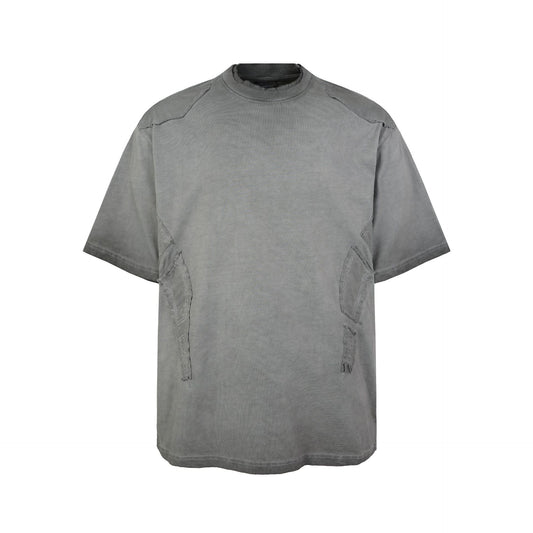 Utility Patchwork Washed Damage Short Sleeve T-Shirt WN25676