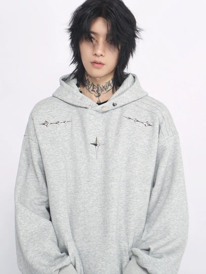 Metallic Design Oversize Hoodie WN8394