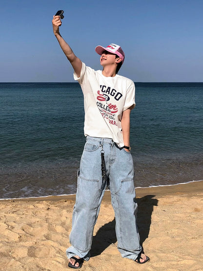 Letter Print Oversize Short Sleeve T-Shirt WN20252