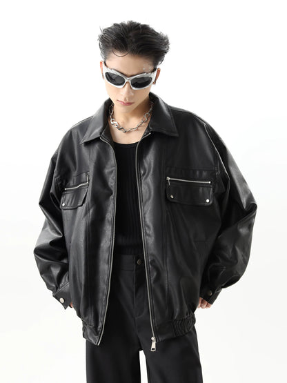 Oversize PU Leather Jacket WN10515