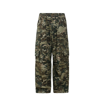 Camouflage patchwork Wide Leg Cargo Pants WN17750