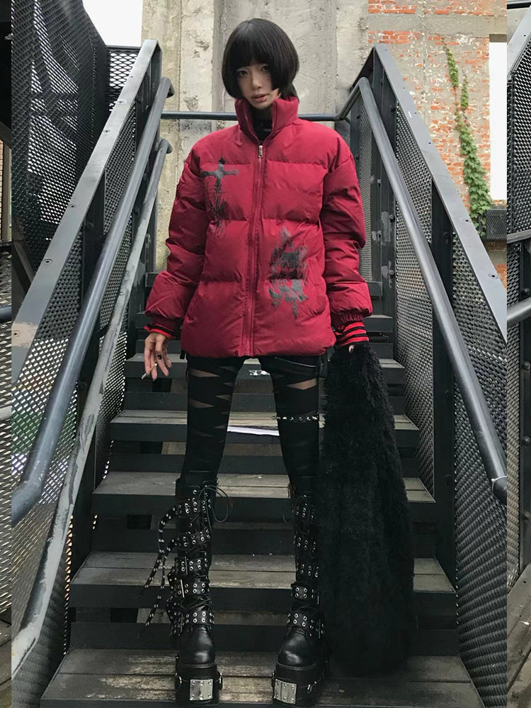 Graphic Design Puffer Jacket WN15972