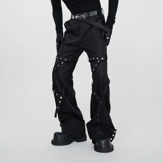 Metal Studs Detail Straight Flare Pants WN17301