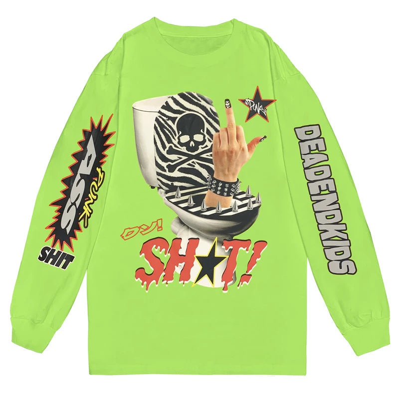 Graphic Letter Print Long Sleeve T-Shirt WN22250