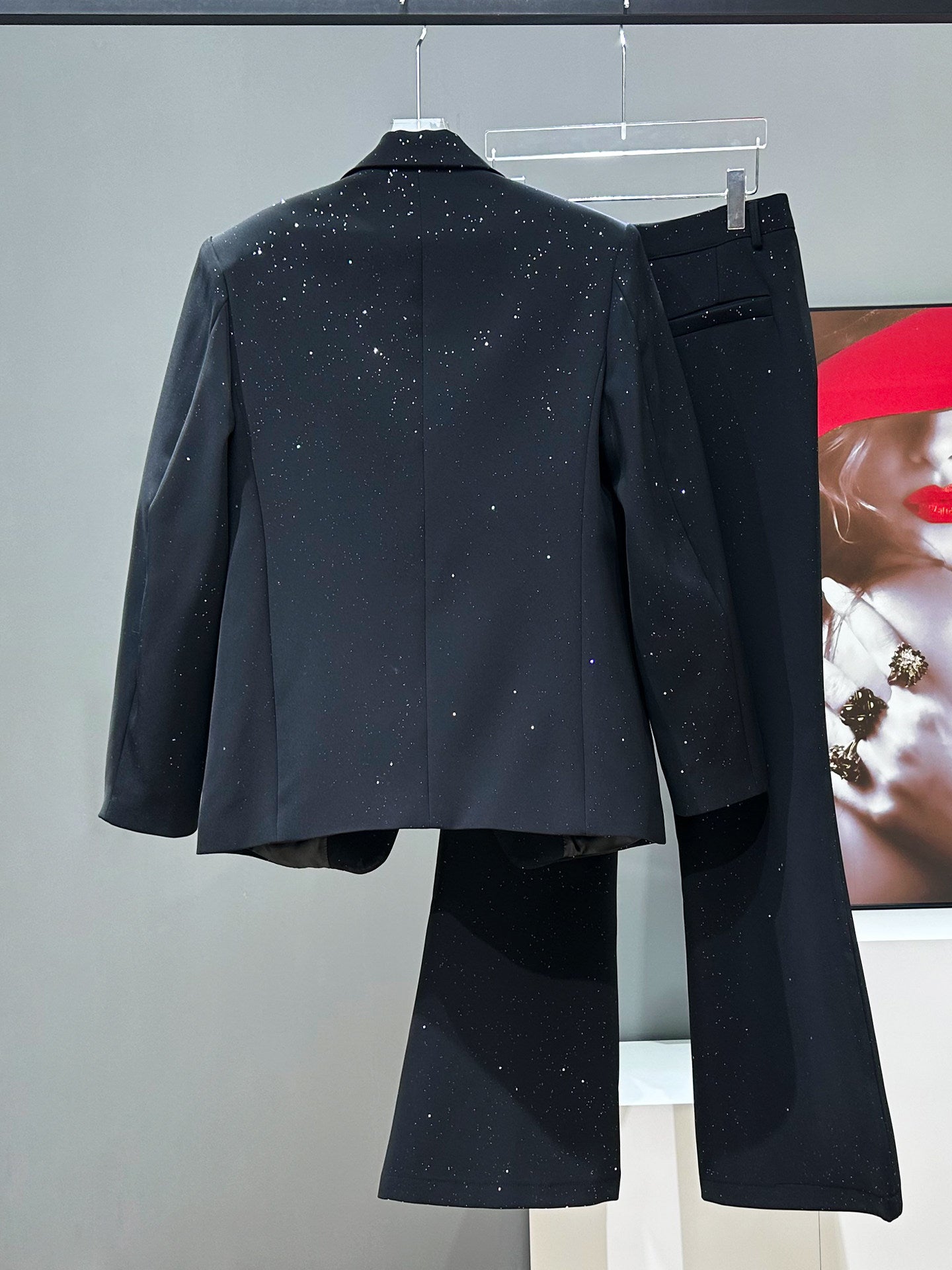 Star Flare Tailored Jacket & Wide Leg Flare Trousers Setup WN23961