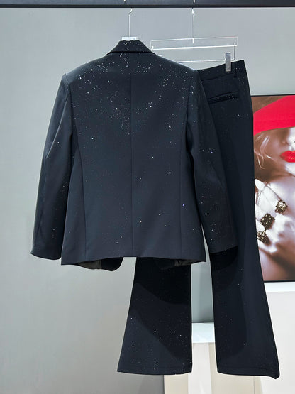 Star Flare Tailored Jacket & Wide Leg Flare Trousers Setup WN23961