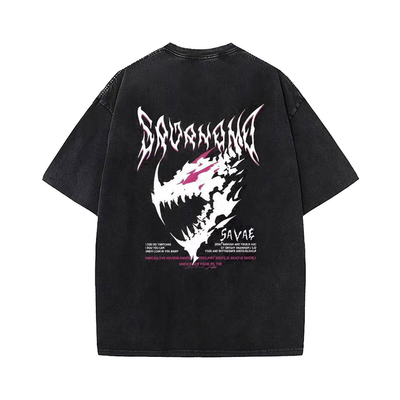 Washed Gothic Letter Short Sleeve T-Shirt WN26948