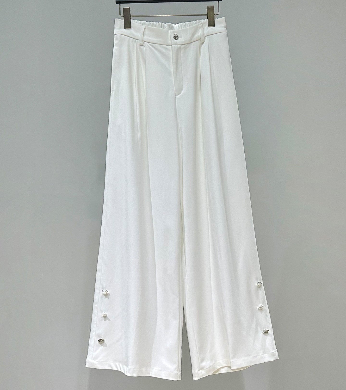 Draped Wide Leg Straight Trousers WN23872