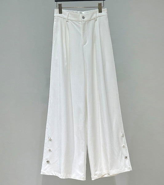 Draped Wide Leg Straight Trousers WN23872
