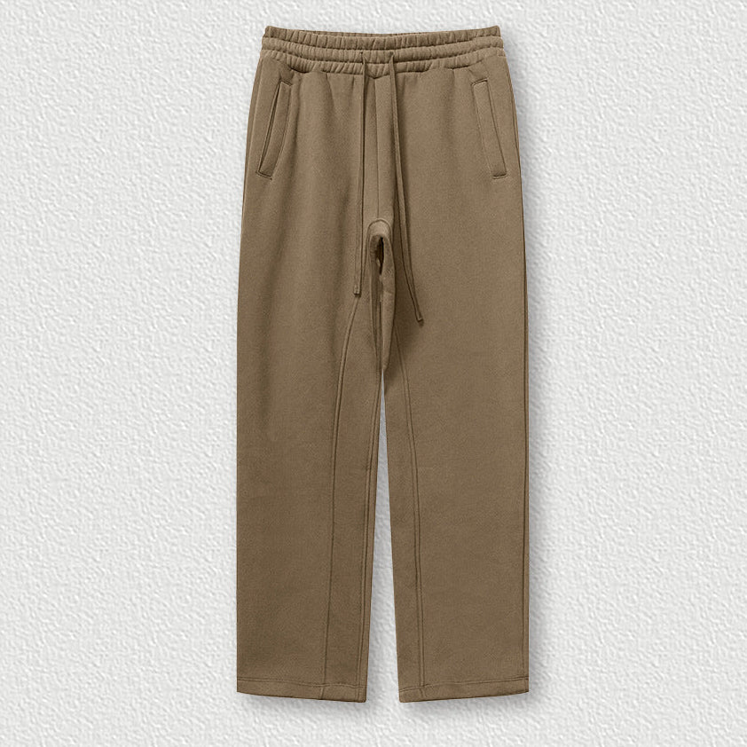 Cropped Sporty Zipper Hoodie & Sweat Jogger Pants & Straight-Leg Sweatpants Setup WN23116