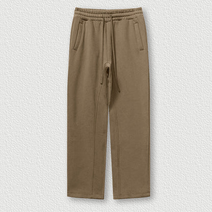 Cropped Sporty Zipper Hoodie & Sweat Jogger Pants & Straight-Leg Sweatpants Setup WN23116