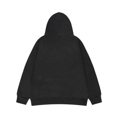 Washed Snake Print Pullover Hoodie WN23061