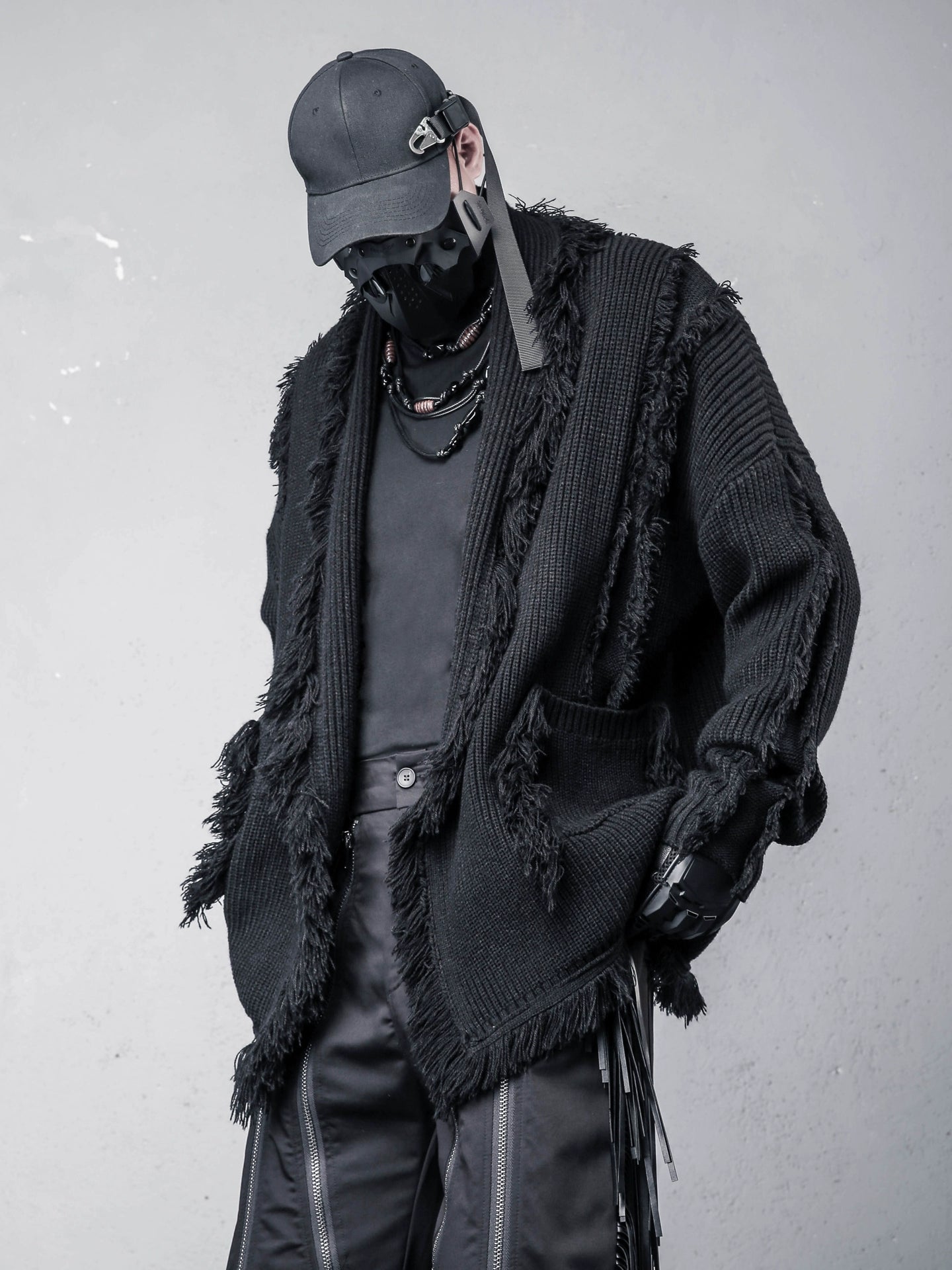 Irregular Fringe Oversize Knit Cardigan WN22363