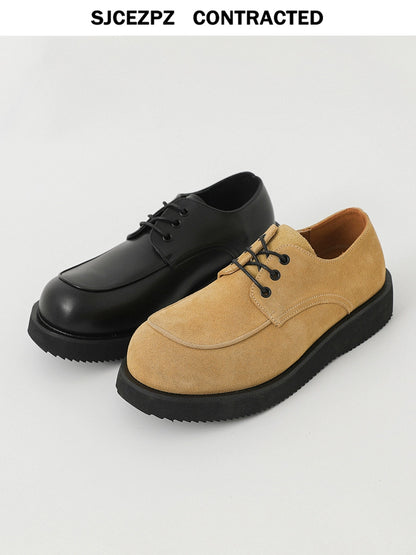 Thick Sole Lace-Up PU Leather Derby Shoes WN21266