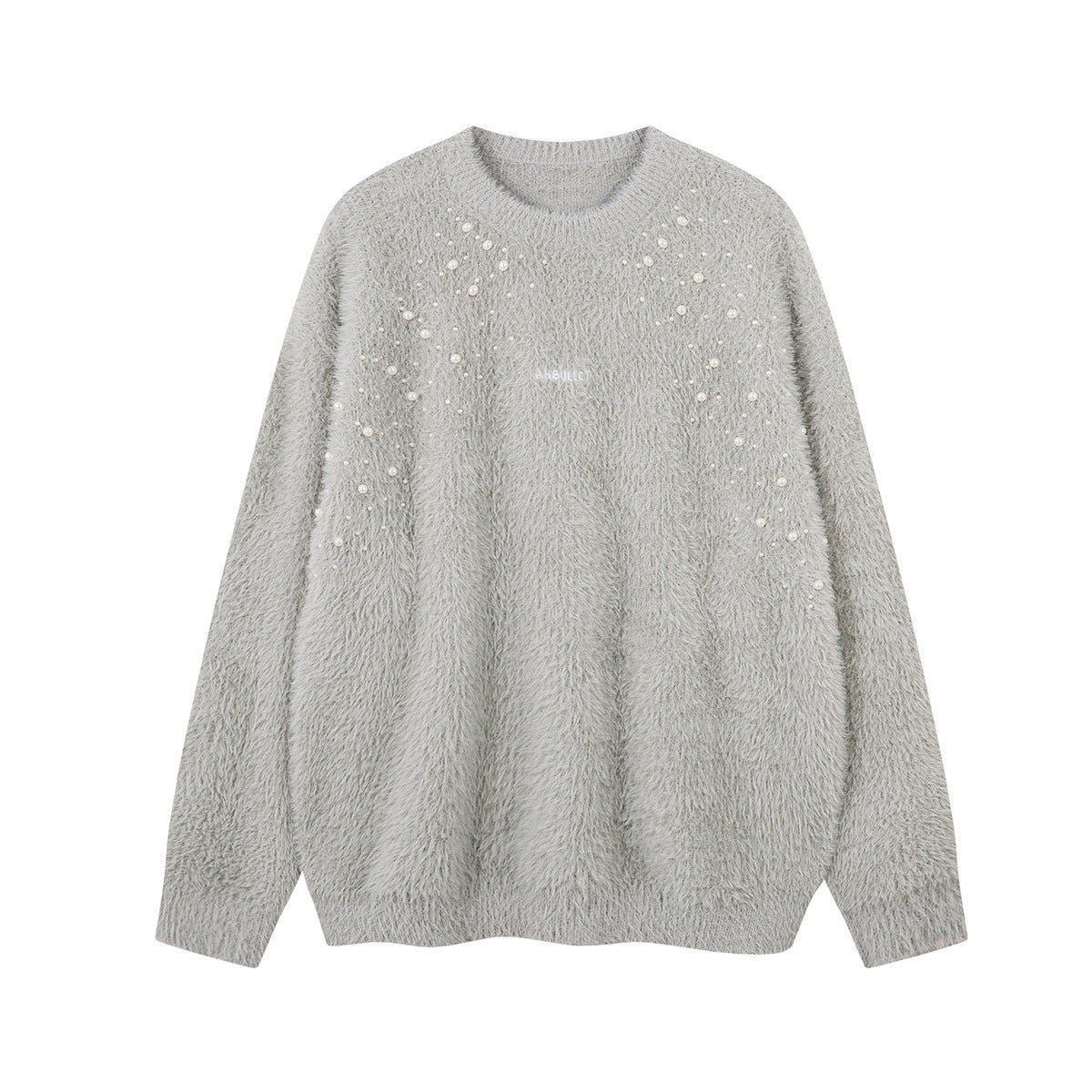 Pearl Decor Fuzzy Knit Sweater WN21850