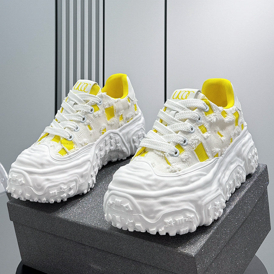 Chunky Platform Canvas Lace-Up Sneakers WN24836