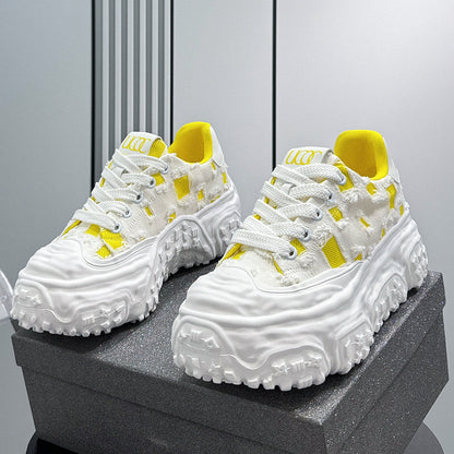 Chunky Platform Canvas Lace-Up Sneakers WN24836