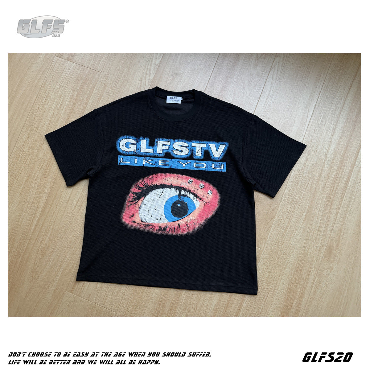 Heavyweight Waffle Eye Graphic Short Sleeve T-Shirt WN26493