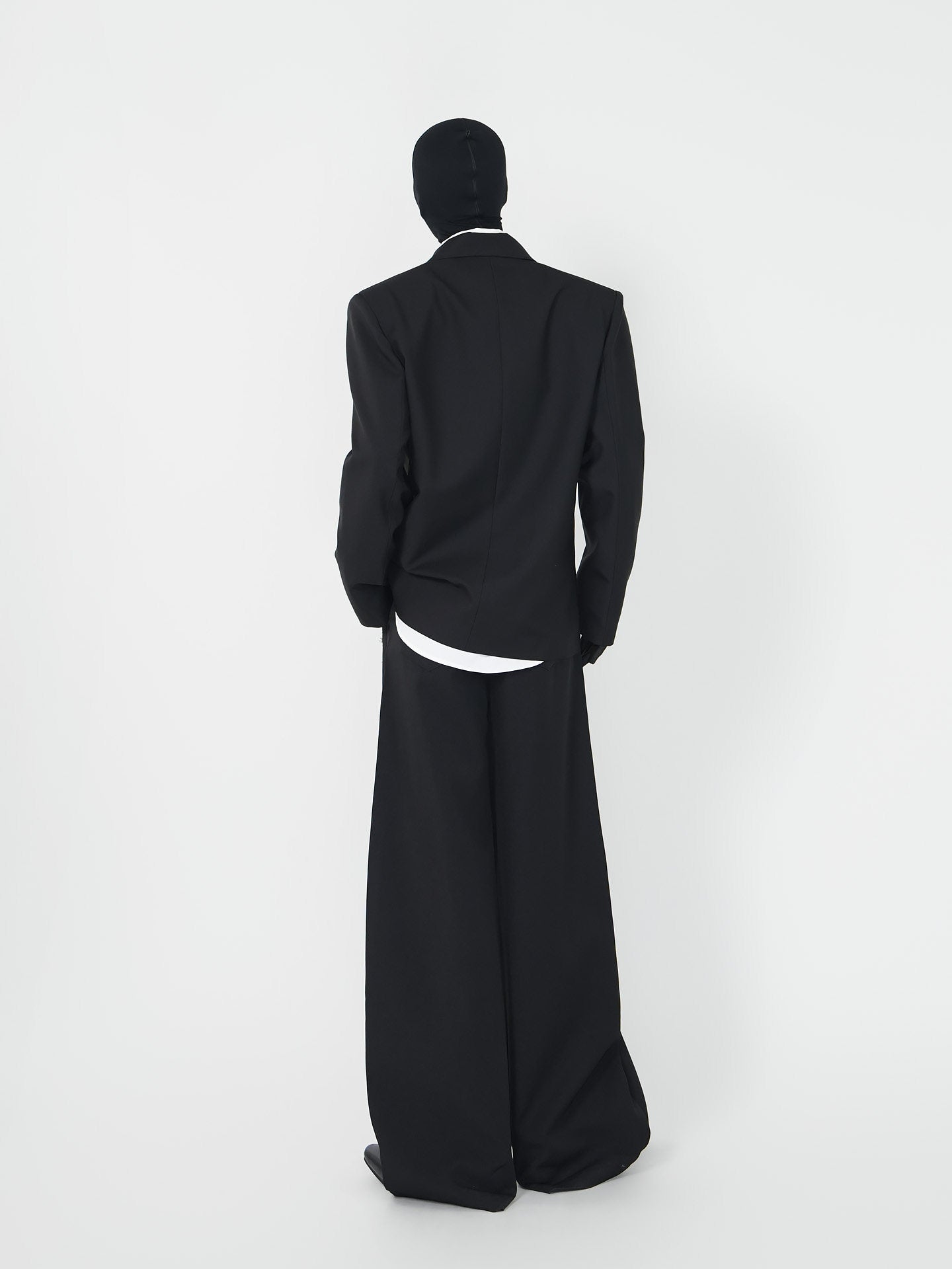 Wrinkle Beaded Draped Curved Wide Leg Trousers WN24146