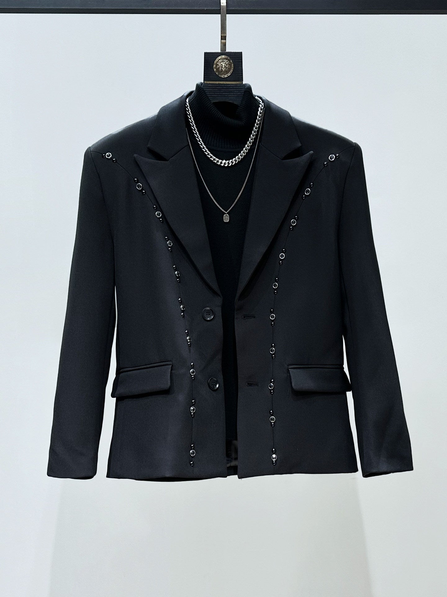 Beaded Tailored Jacket & Flare Trousers Setup WN23850