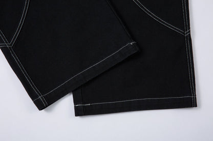 Embroidery Wide Leg Denim Jeans WN14131