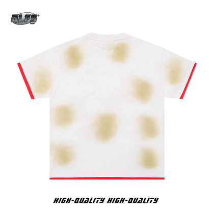 Washed Fake Layered Graphic Oversize Short Sleeve T-Shirt WN26556
