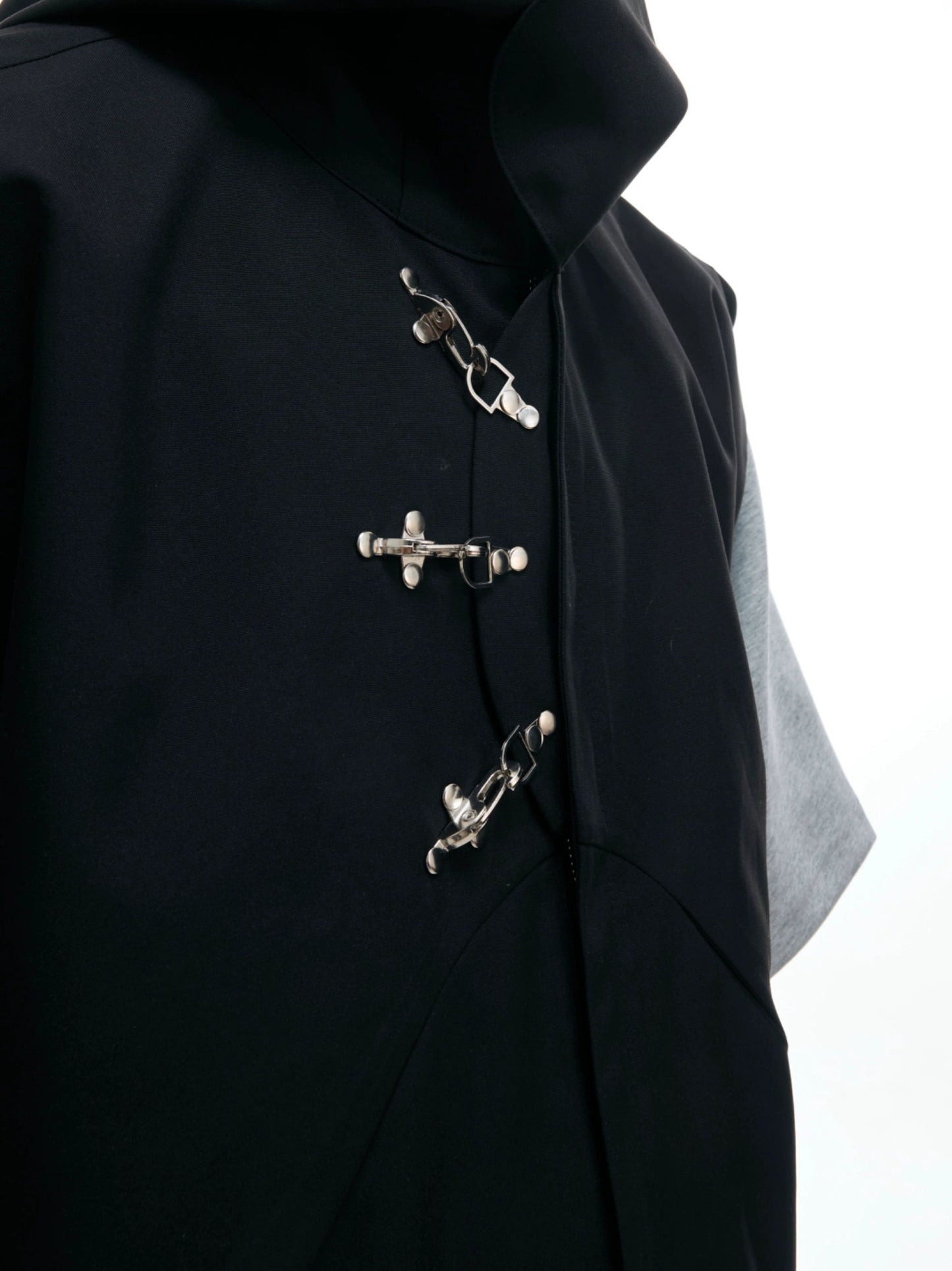 Metal Buckle Hooded Sleeveless Vest & Pants Setup WN18397