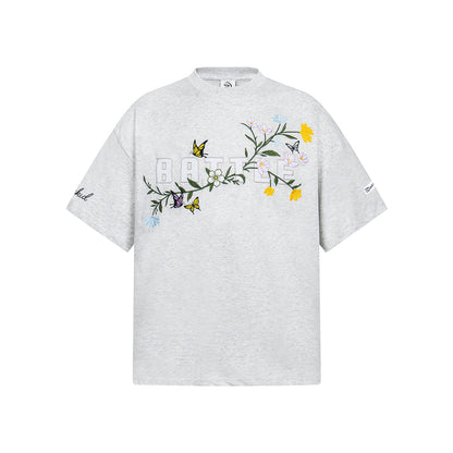 Floral Intricate Embroidery Short Sleeve T-Shirt WN26820