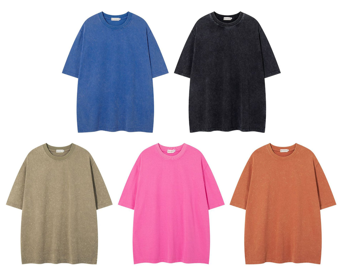 Washed Plain Short Sleeve T-Shirt WN26776