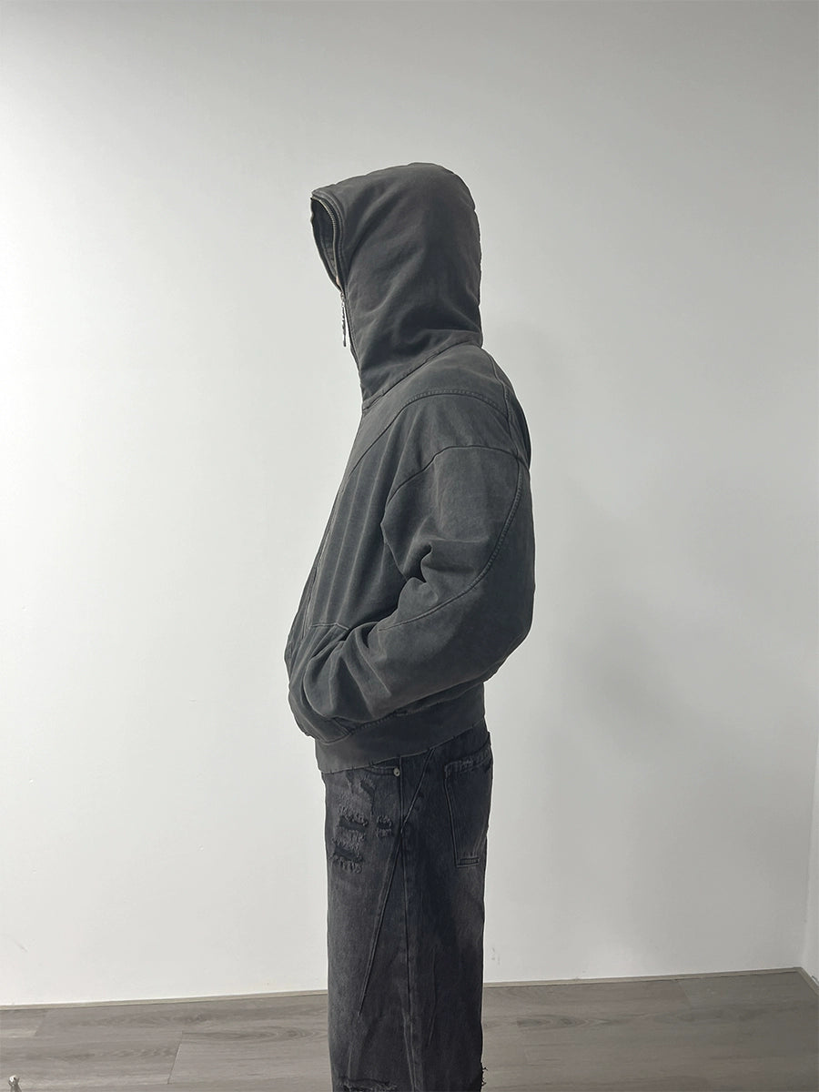 Washed Zipper Hoodie WN8505