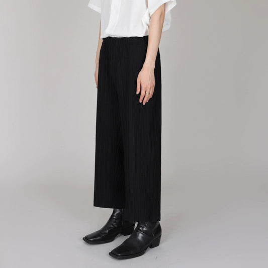 Pleatas Wide-Leg Cropped Pants WN6710