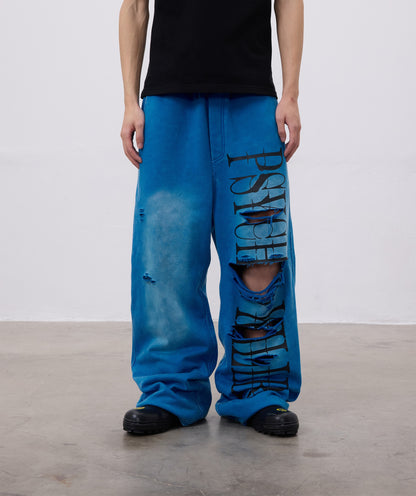 Print Washed Wide Leg Sweat Pants WN19084