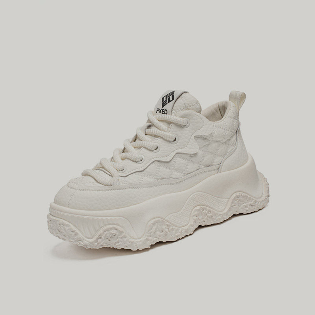 Embossed Platform Lace-Up Sneakers WN23510