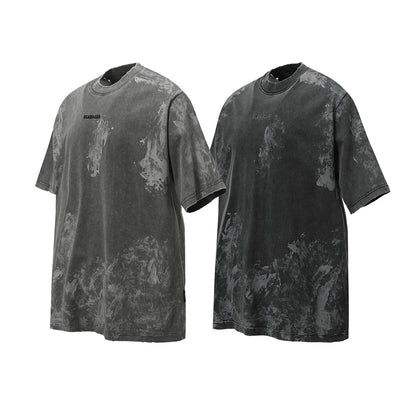 Graffiti Design Washed Short Sleeve T-Shirt WN16160