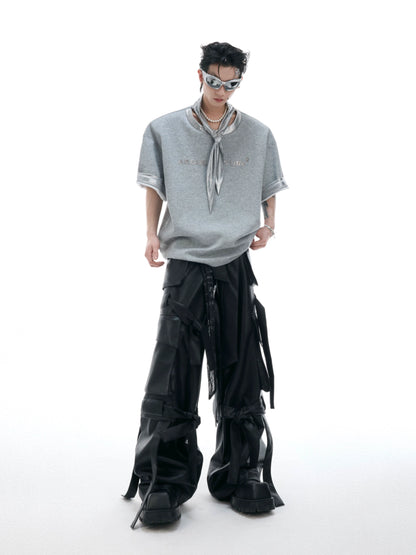 Silver Tie Design Metal Print Short Sleeve T-Shirt WN18327