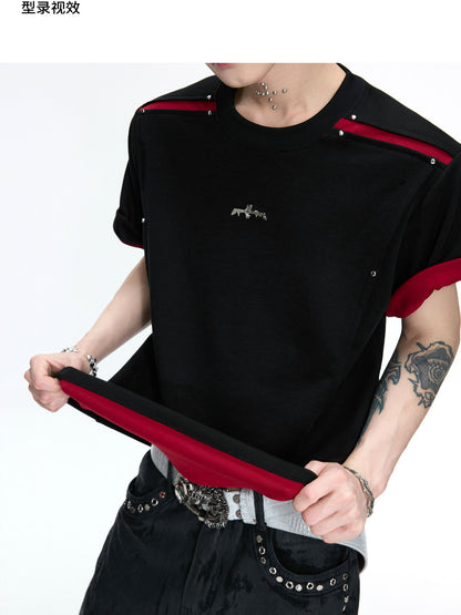 Contrast Panel Boxy Short Sleeve T-Shirt WN26984