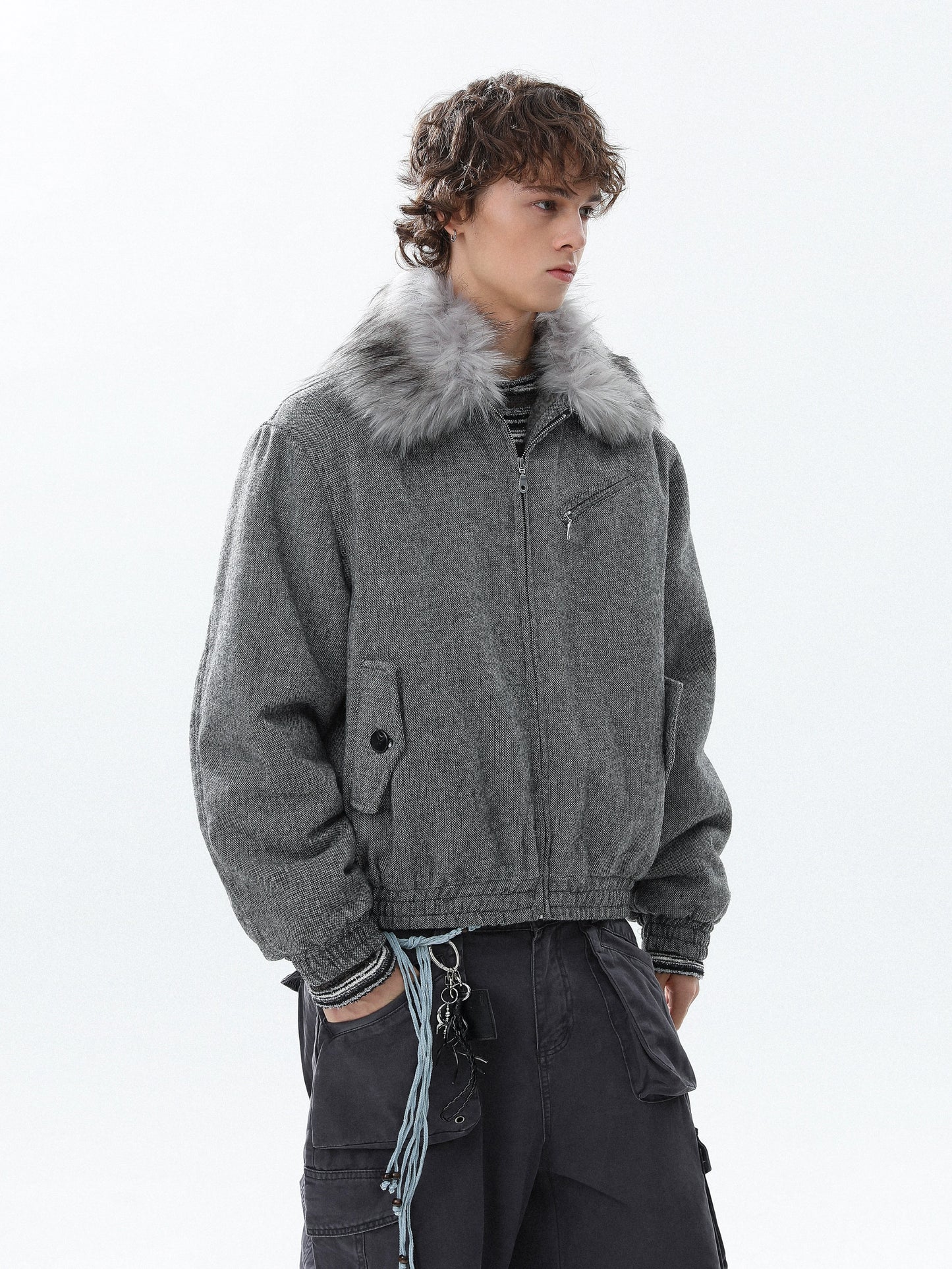 Fake Fur-Collar Thick Jacket WN22093