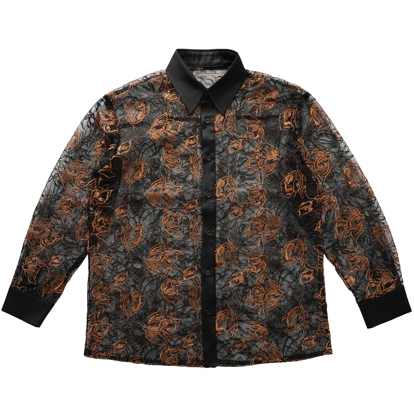 Lace Embroidery Long Sleeve Shirt WN20496