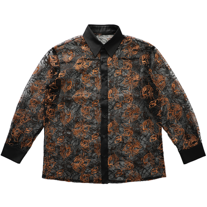 Lace Embroidery Long Sleeve Shirt WN20496