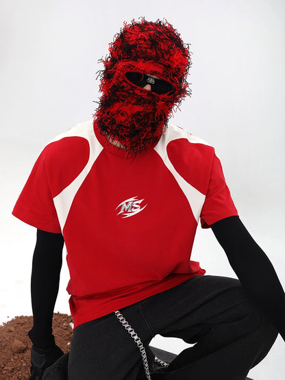 Color Block Patchwork Short Sleeve T-Shirt WN18678