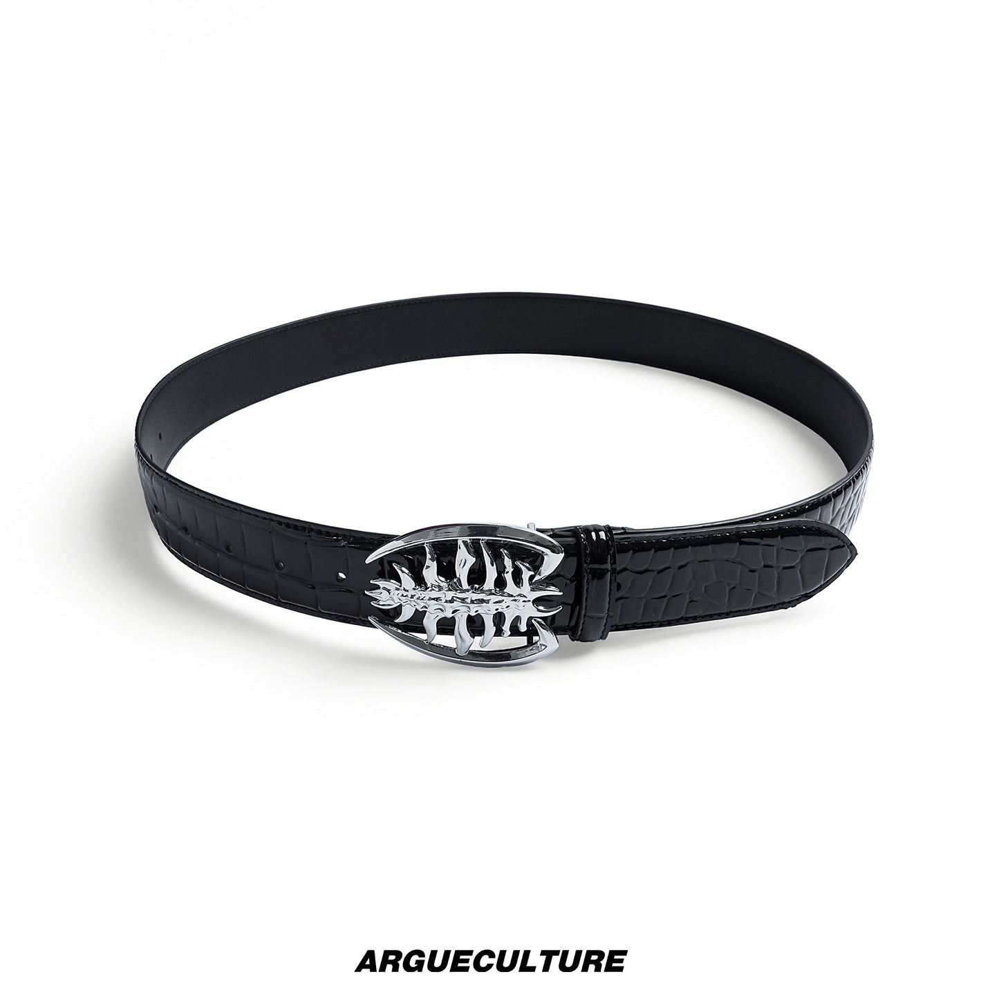 Metal Buckle PU Leather Crocodile Pattern Belt WN22629