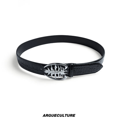 Metal Buckle PU Leather Crocodile Pattern Belt WN22629