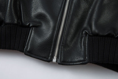 Boxy Oversize PU Leather Jacket WN23068