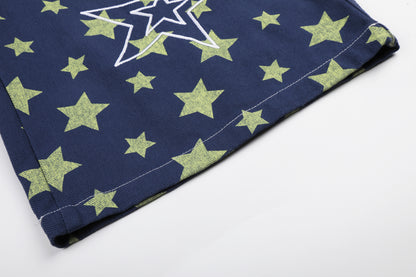 Star Print Denim Half Jeans WN25801