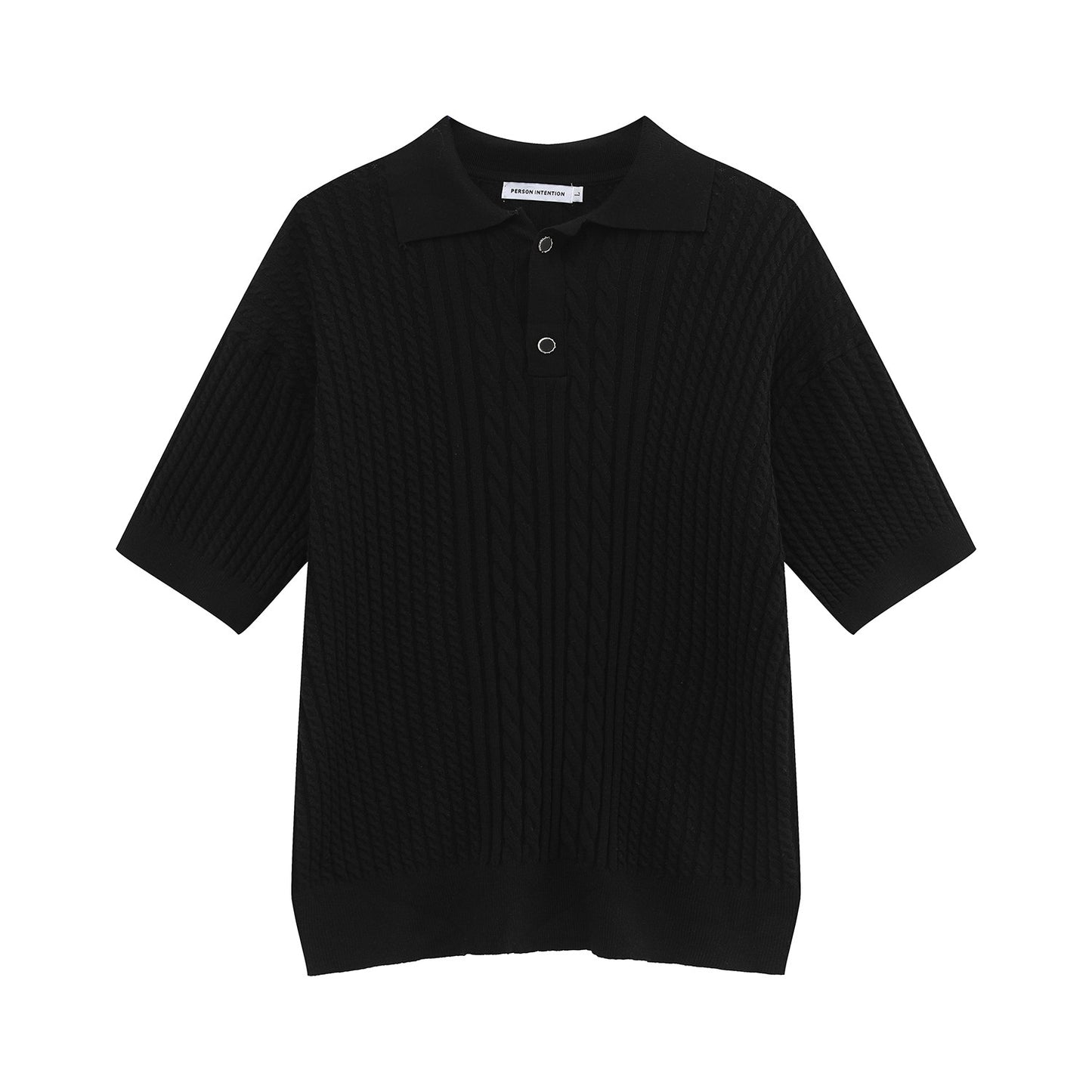 Cable Knit Short Sleeve Polo Shirt WN24966