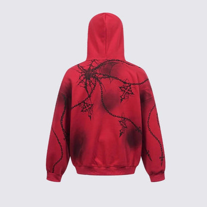 Cross Chain Print Pullover Hoodie WN27942